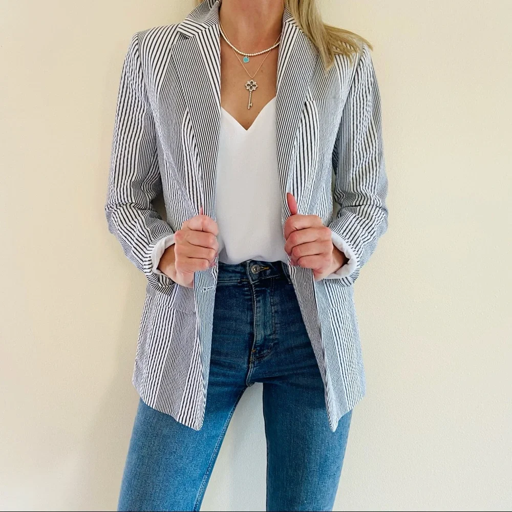 New Ralph Lauren Seersucker Cotton Sartorial Blazer jacket